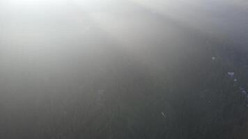 Aerial morning view of a mountain in Bromo, East Java, Indonesia video