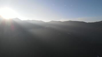 Aerial morning view of a mountain in Bromo, East Java, Indonesia video