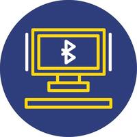 Bluetooth Dual Line Circle Icon vector