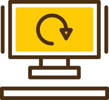 Redo Yellow Lieanr Circle Icon vector