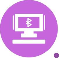Bluetooth Glyph Shadow Icon vector
