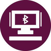 Bluetooth Glyph Circle Icon vector
