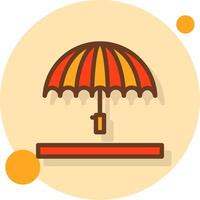 Umbrella Filled Shadow Circle Icon vector