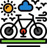 bicicleta línea lleno icono vector