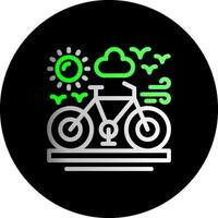 bicicleta doble degradado circulo icono vector