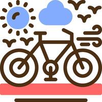 bicicleta color lleno icono vector