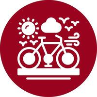 Bicycle Glyph Circle Icon vector