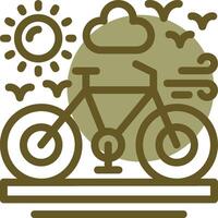 Bicycle Linear Circle Icon vector