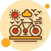 bicicleta lleno sombra circulo icono vector