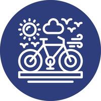 Bicycle Outline Circle Icon vector