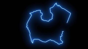 map of Nyeri in kenya with glowing neon effect video