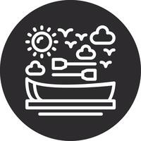 Rowboat Inverted Icon vector