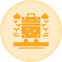 Roller suitcase Multicolor Circle Icon vector