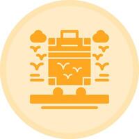 Roller suitcase Multicolor Circle Icon vector