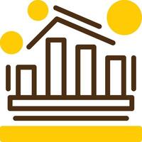 Analytics Yellow Lieanr Circle Icon vector