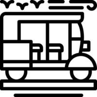 icono de línea de rickshaw vector