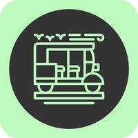 Rickshaw Linear Round Icon vector