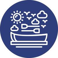 Rowboat Outline Circle Icon vector