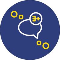 Message unread Dual Line Circle Icon vector