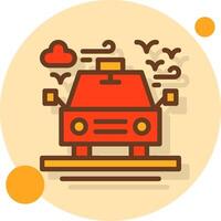 Taxi Filled Shadow Circle Icon vector