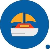 Sailboat Flat Shadow Icon vector