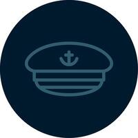 Captain-s hat Line Multi color Icon vector