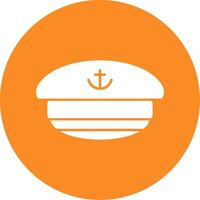 Captain-s hat Glyph Circle Icon vector