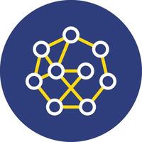 Neural Network Dual Line Circle Icon vector