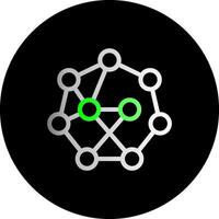 Neural Network Dual Gradient Circle Icon vector