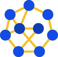 Neural Network Flat Two Color Icon vector