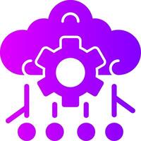 Deep Learning Solid Multi Gradient Icon vector