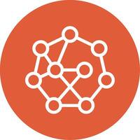 Neural Network Outline Circle Icon vector