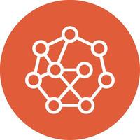 Neural Network Outline Circle Icon vector