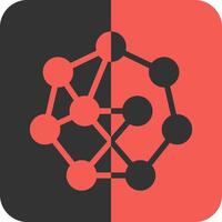 Neural Network Red Inverse Icon vector