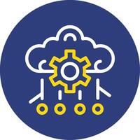 Deep Learning Dual Line Circle Icon vector