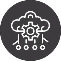 Deep Learning Outline Circle Icon vector