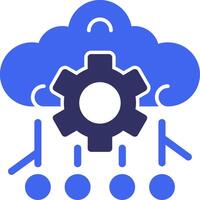 Deep Learning Solid Two Color Icon vector