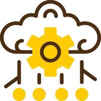 Deep Learning Yellow Lieanr Circle Icon vector