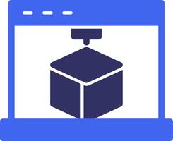 3D Printing Solid Two Color Icon vector