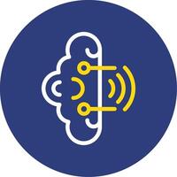 Brainwaves Dual Line Circle Icon vector