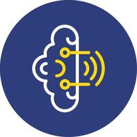 Brainwaves Dual Line Circle Icon vector