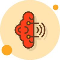 Brainwaves Filled Shadow Circle Icon vector