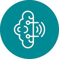 Brainwaves Outline Circle Icon vector