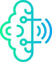 Brainwaves Linear Gradient Icon vector