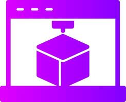 3D Printing Solid Multi Gradient Icon vector