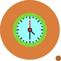 Time Clock Flat Shadow Icon vector