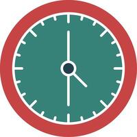 Time Clock Glyph Two Color Icon vector