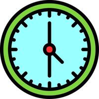 hora reloj línea lleno icono vector