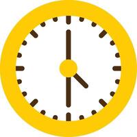 Time Clock Yellow Lieanr Circle Icon vector