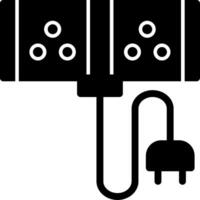 icono de glifo de cable de extensión vector